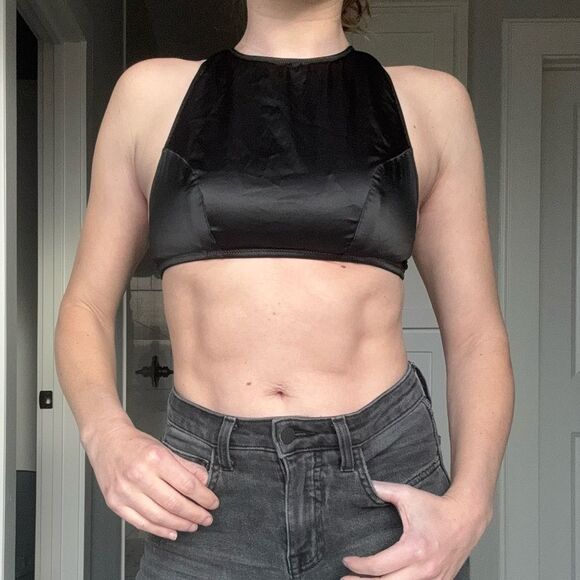 Victoria’s Secret Black Satin Intimate Top Size Small NWT - Picture 1 of 8